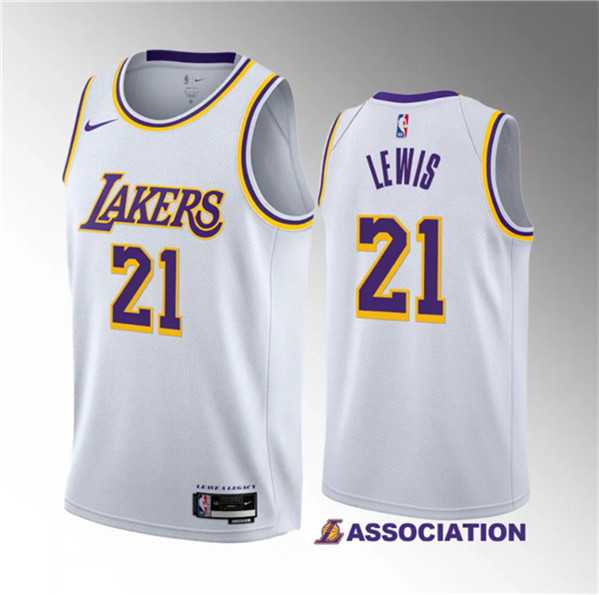 Mens Los Angeles Lakers #21 Maxwell Lewis White 2023 Draft Association Edition Stitched Basketball Jersey1 Dzhi
